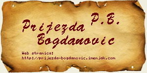 Prijezda Bogdanović vizit kartica